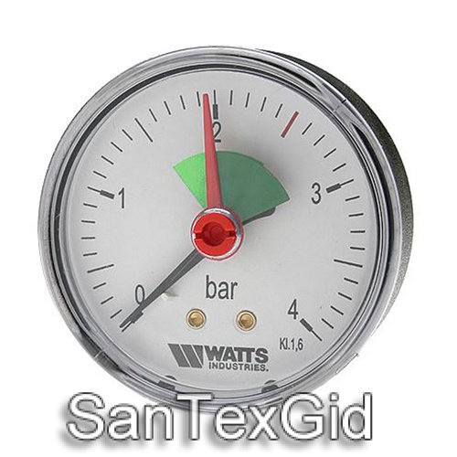 Манометр аксиальный F+R100 1/4" 80 мм 10 бар Watts